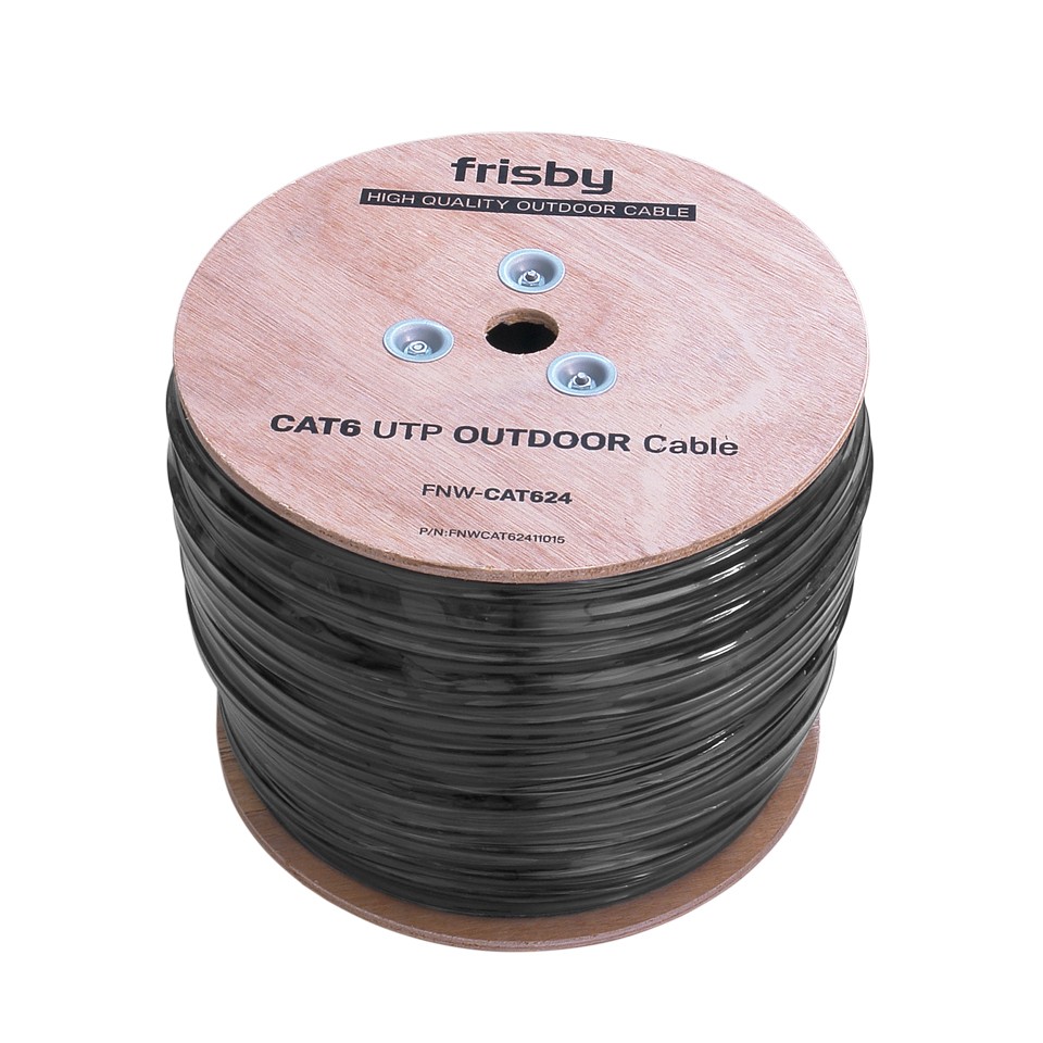 FRISBY FNW-CAT624 23AWG UTP CAT6 DIŞ MEKAN (OUTDOOR) SIYAH  KABLO 305 METRE